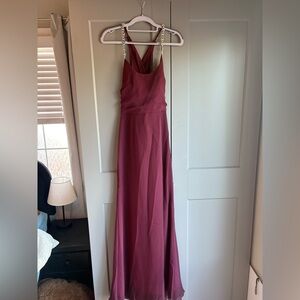 Elegant Burgundy Evening Gown